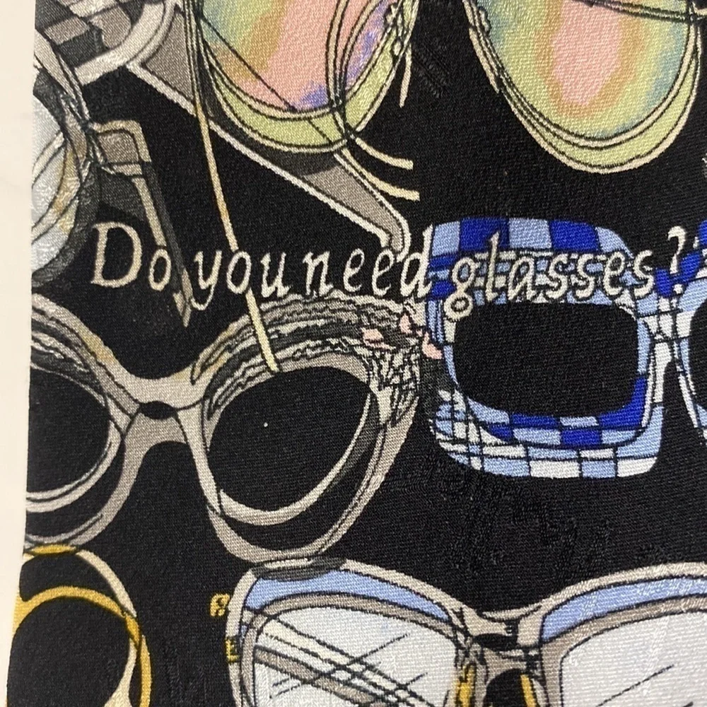 NICOLE Miller 100% silk hand sewn VINTAGE 1996 necktie eye doctor optometrist‎